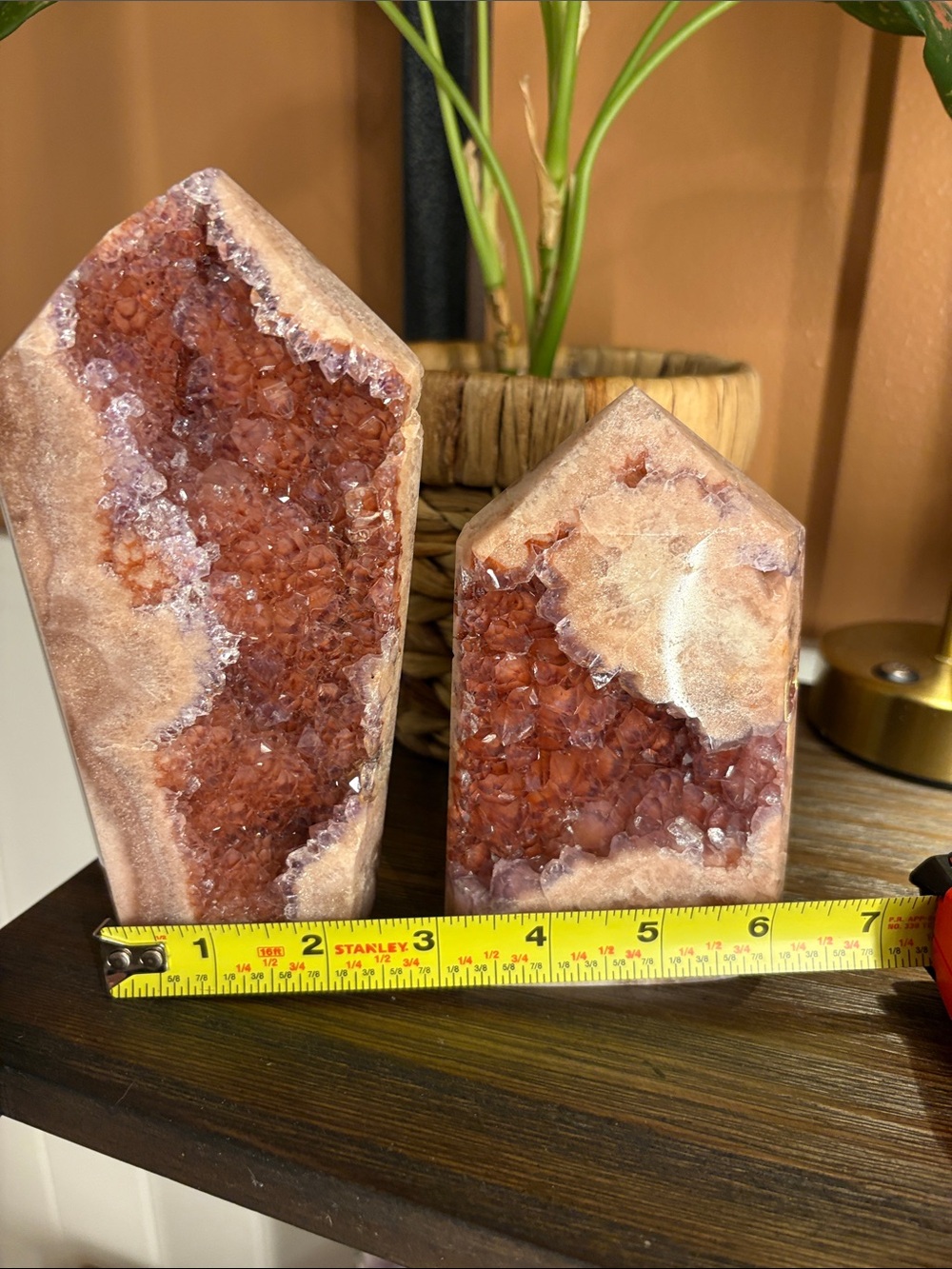 (2) Pink Amethyst Druzy Tower Set - High Quality Natural Crystal - Picture 4 of 5